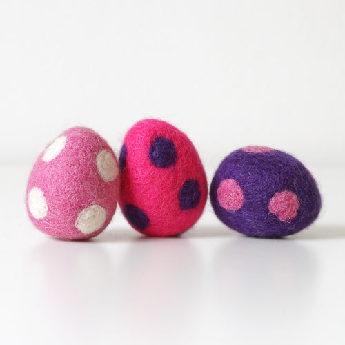 Colorful Felted Wool Easter Eggs