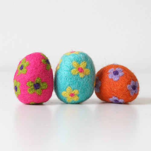 Colorful Felted Wool Easter Eggs