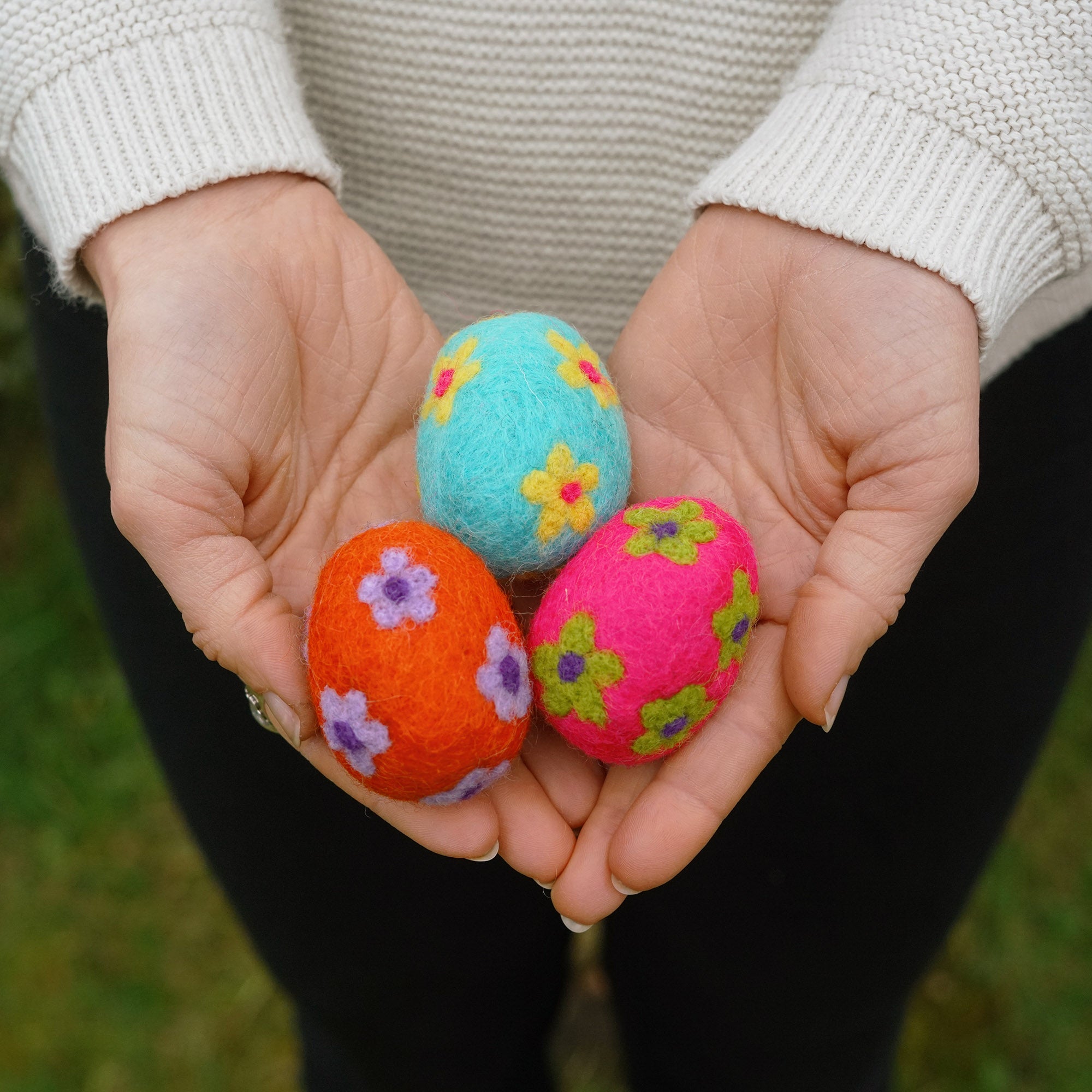 Colorful Felted Wool Easter Eggs