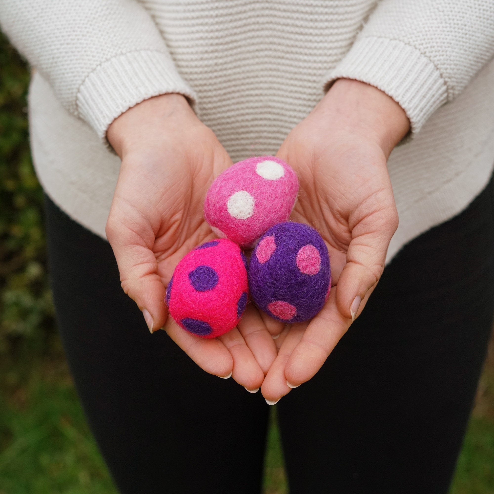 Colorful Felted Wool Easter Eggs