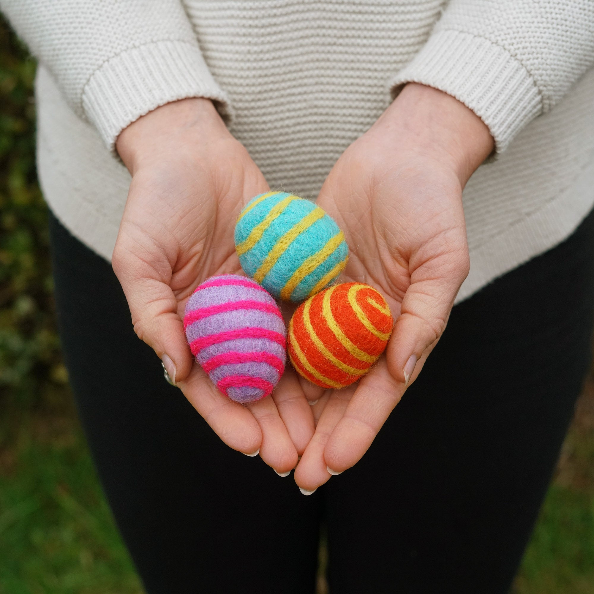 Colorful Felted Wool Easter Eggs