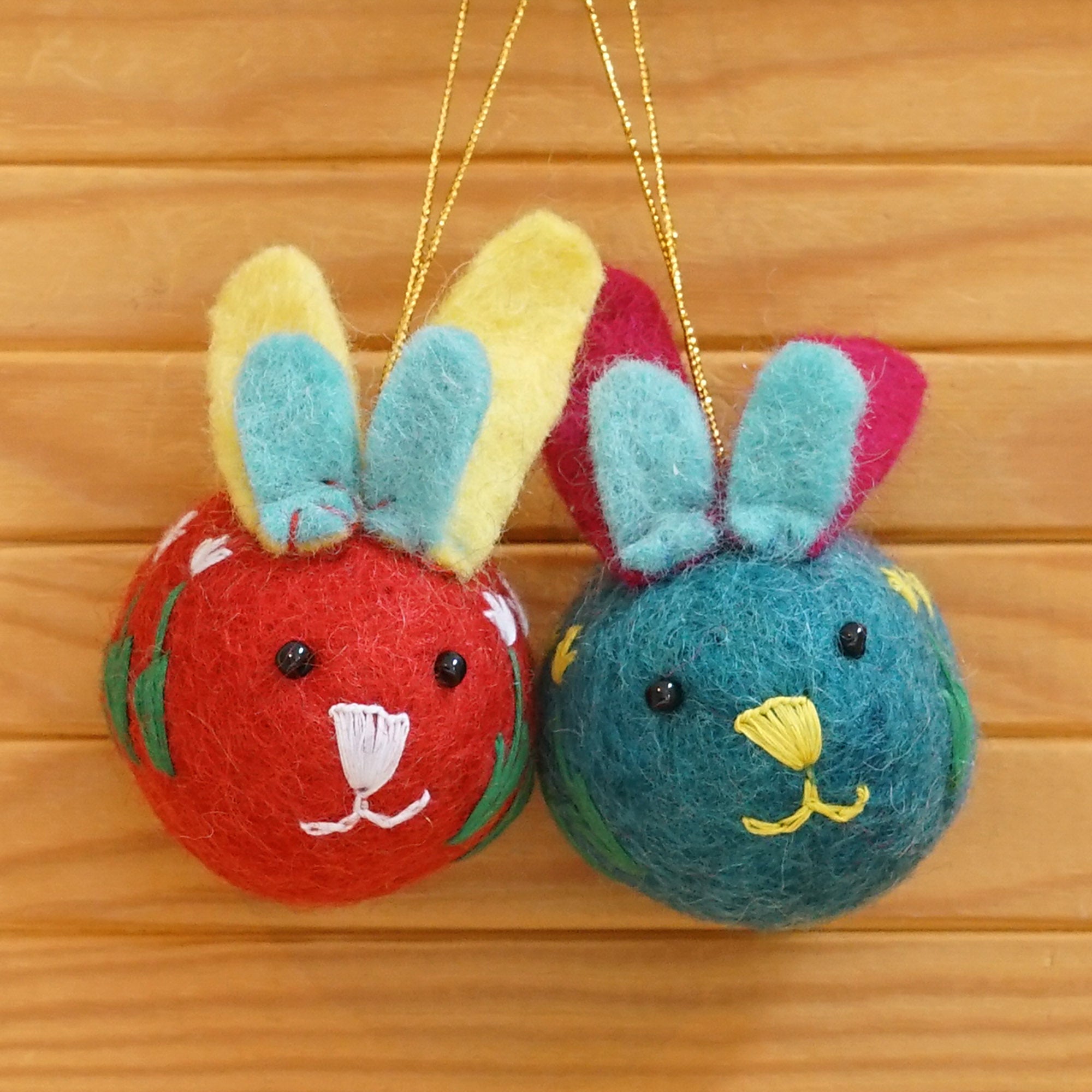 Felted Wool Easter Eggs - Bunnies