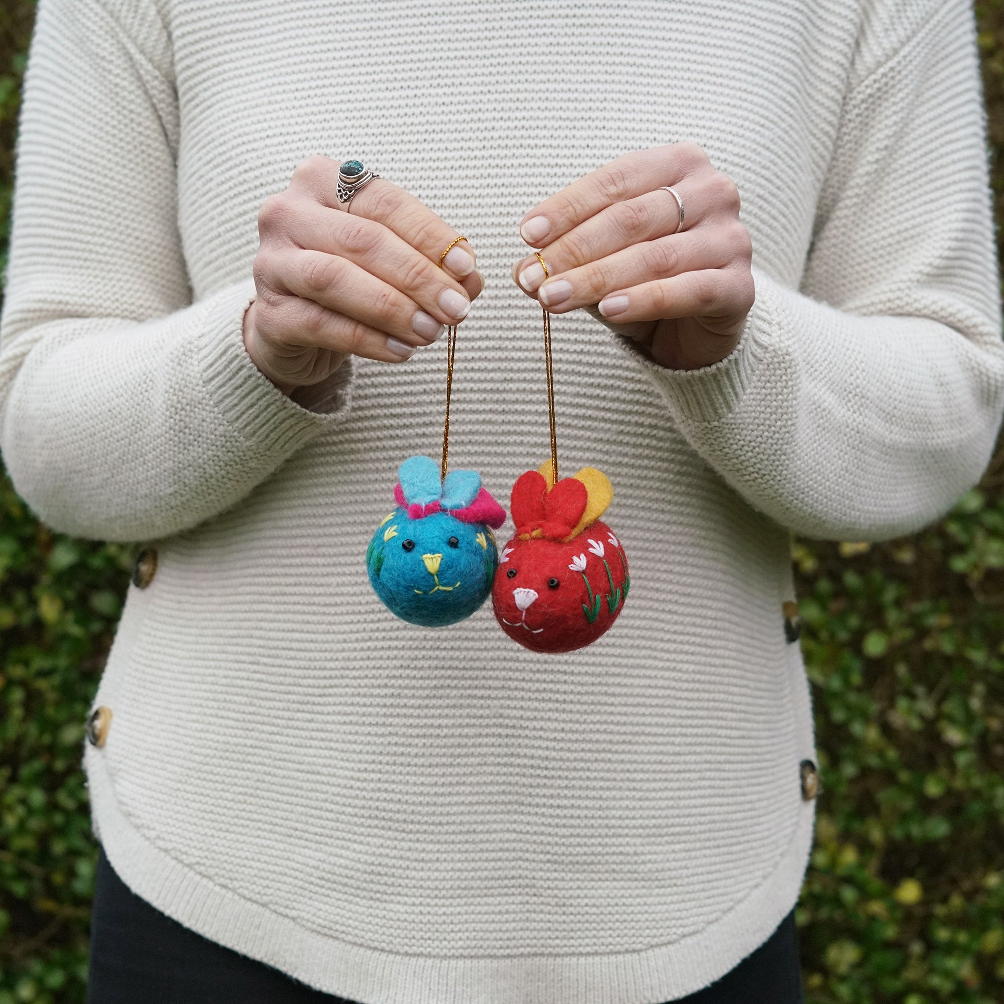 Felted Wool Easter Eggs - Bunnies