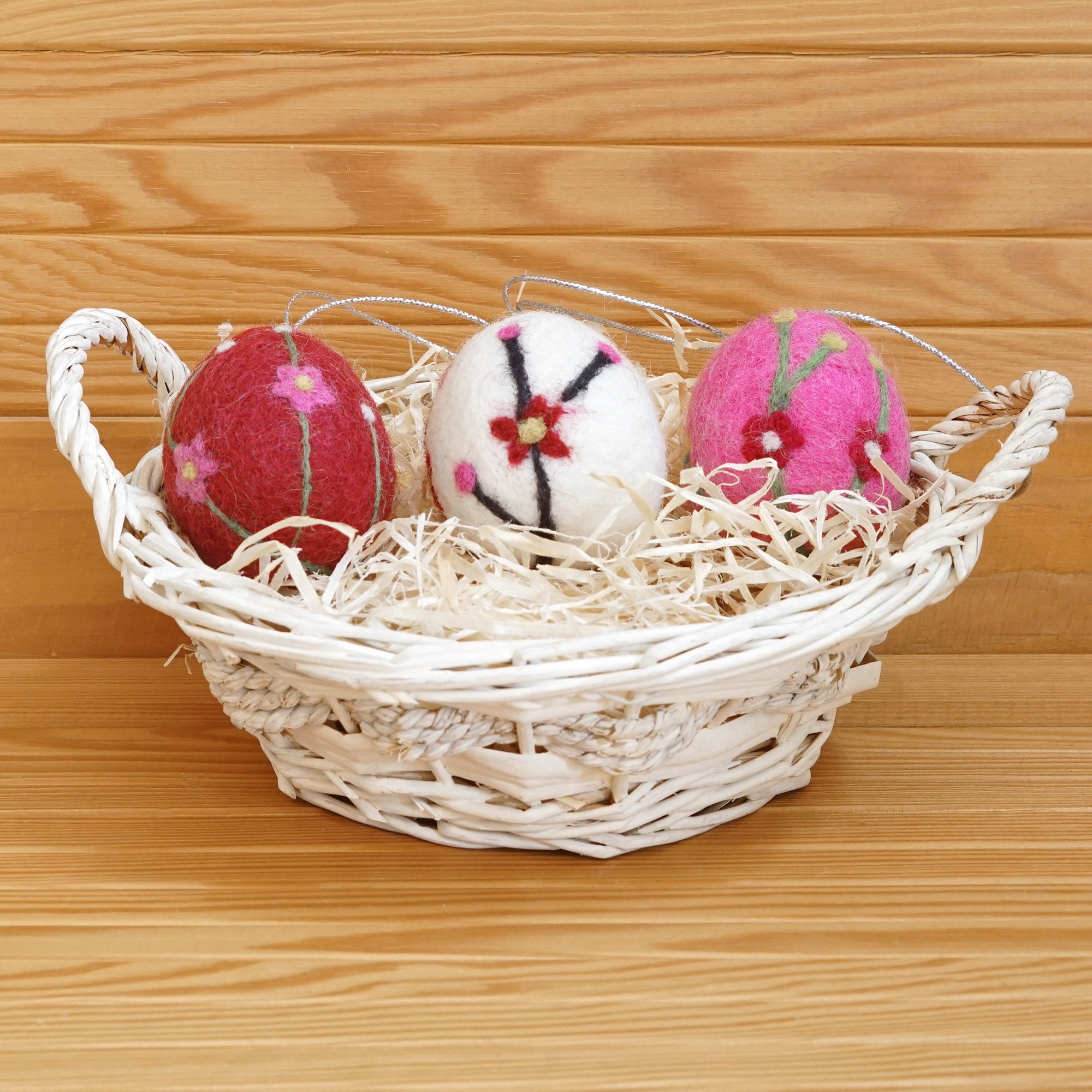 Felted Wool Easter Eggs - Flowers